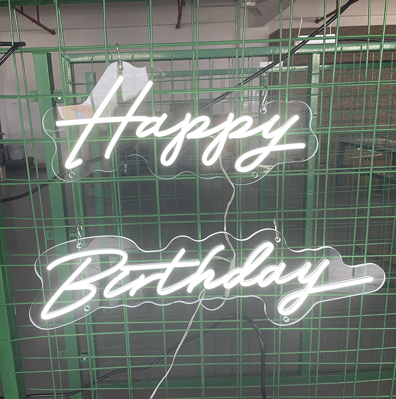 Custom oh baby lets party happy birthday led customized acrylic board neon sign for wedding party decoration
